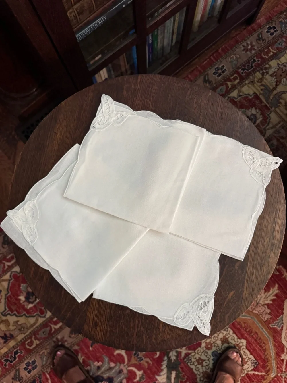 SET OF 6 BRAND NEW WHITE CLOTH NAPKINS COTTAGECORE VICTORIAN
